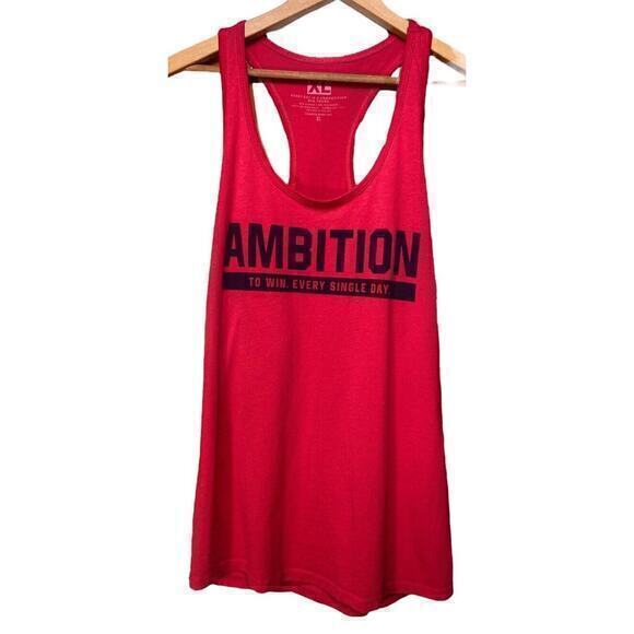 WOMENS IDEOLOGY Ambition To Win‎ Every Single Day Red YOGA FITNESS Tank Top XL - Picture 2 of 7
